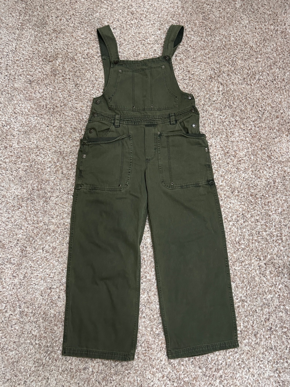 NEW We The Free Just In Time Olive Green Overalls Size Medium